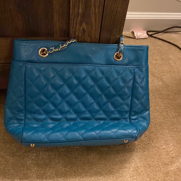 Green quilted satchel handbag - Picture 2 of 4